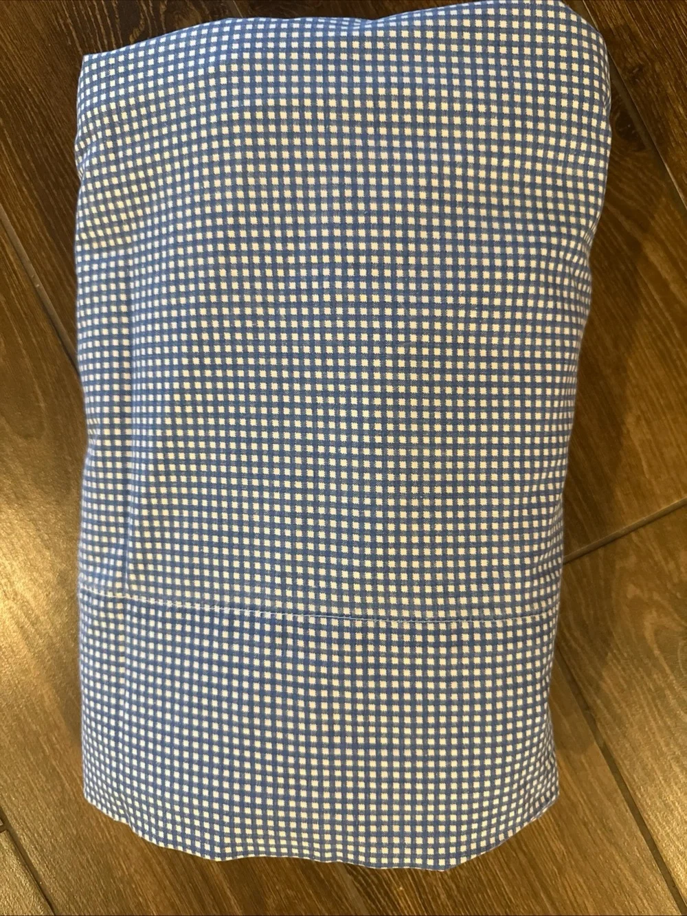 Ralph Lauren Queen Sheet Flat Blue Gingham Check  Blue And White